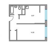 1-комнатная квартира площадью 35 кв.м, Трубецкая ул., 2 | цена 2 468 200 руб. | www.metrprice.ru