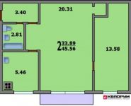 2-комнатная квартира площадью 45 кв.м, Кавказский бульвар, 36 | цена 5 600 000 руб. | www.metrprice.ru