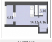 1-комнатная квартира площадью 24.7 кв.м, Цимлянская, 3, корп.1 | цена 3 408 600 руб. | www.metrprice.ru