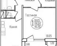 1-комнатная квартира площадью 47 кв.м, улица Ильюшина, 20 | цена 2 850 000 руб. | www.metrprice.ru