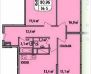 3-комнатная квартира площадью 80.96 кв.м, Чечерский проезд, 126 | цена 8 967 876 руб. | www.metrprice.ru
