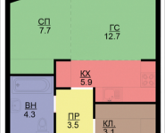 2-комнатная квартира площадью 37.8 кв.м, Некрасова, 6 | цена 2 831 220 руб. | www.metrprice.ru