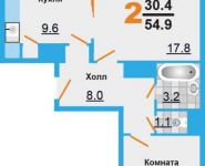 2-комнатная квартира площадью 54.9 кв.м, проезд Речной, д.28к5 | цена 3 348 900 руб. | www.metrprice.ru