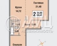 2-комнатная квартира площадью 69.4 кв.м,  | цена 9 790 000 руб. | www.metrprice.ru