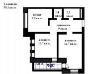 2-комнатная квартира площадью 50 кв.м, Есенина ул., 16 | цена 4 248 000 руб. | www.metrprice.ru