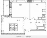 2-комнатная квартира площадью 50 кв.м, Горная, 4 | цена 3 490 000 руб. | www.metrprice.ru