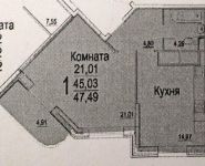 2-комнатная квартира площадью 47 кв.м, Строителей ул., 1 | цена 3 800 000 руб. | www.metrprice.ru