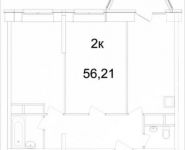 2-комнатная квартира площадью 56.2 кв.м, Живописная улица, вл21 | цена 3 942 274 руб. | www.metrprice.ru