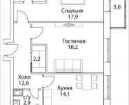 2-комнатная квартира площадью 72 кв.м, Шелепихинская набережная, влд 34, корп.4 | цена 19 220 860 руб. | www.metrprice.ru