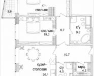2-комнатная квартира площадью 111 кв.м, Минская улица, 2к2 | цена 55 887 585 руб. | www.metrprice.ru