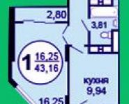 1-комнатная квартира площадью 43.1 кв.м, Старое Дмитровское ш., 11 | цена 5 350 000 руб. | www.metrprice.ru