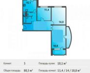 3-комнатная квартира площадью 80.5 кв.м, проспект Гагарина, 5/5 | цена 6 480 250 руб. | www.metrprice.ru
