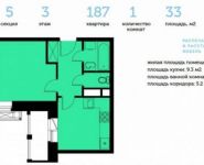 1-комнатная квартира площадью 33 кв.м, проезд Черского, 17 | цена 2 190 000 руб. | www.metrprice.ru