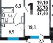 1-комнатная квартира площадью 38 кв.м, Нововатутинский пр-т, 10 | цена 4 300 000 руб. | www.metrprice.ru