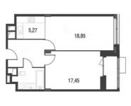 1-комнатная квартира площадью 56.1 кв.м, Стадионная улица, 4 | цена 12 299 443 руб. | www.metrprice.ru