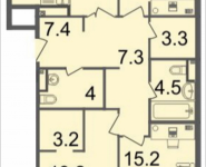 4-комнатная квартира площадью 113.7 кв.м, Серебрякова, 11-13, корп.2 | цена 16 592 981 руб. | www.metrprice.ru