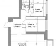 2-комнатная квартира площадью 44 кв.м, Клязьминская ул., 6К1 | цена 5 950 000 руб. | www.metrprice.ru