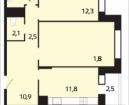 2-комнатная квартира площадью 63.8 кв.м, Триумфальная, корп.27 | цена 4 976 400 руб. | www.metrprice.ru