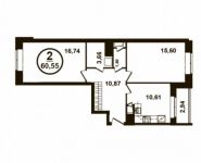 2-комнатная квартира площадью 60 кв.м, Петра Алексеева ул., 12АС1 | цена 10 804 996 руб. | www.metrprice.ru