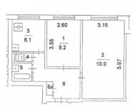 2-комнатная квартира площадью 45.1 кв.м, Матвеевская ул., 1 | цена 7 500 000 руб. | www.metrprice.ru