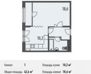 1-комнатная квартира площадью 42.4 кв.м, Ивановская ул, 1 | цена 4 500 000 руб. | www.metrprice.ru