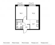 2-комнатная квартира площадью 35.8 кв.м, | цена 3 884 300 руб. | www.metrprice.ru