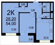 2-комнатная квартира площадью 54 кв.м, Внутренний проезд, 8, корп.2 | цена 11 356 200 руб. | www.metrprice.ru