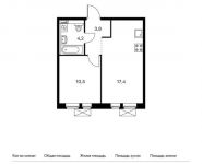 1-комнатная квартира площадью 35.9 кв.м,  | цена 4 096 190 руб. | www.metrprice.ru