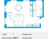 1-комнатная квартира площадью 45.8 кв.м, Кожевнический проезд, 4 | цена 16 805 082 руб. | www.metrprice.ru