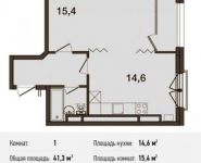 1-комнатная квартира площадью 41.3 кв.м, Ивановская ул., 1 | цена 3 675 700 руб. | www.metrprice.ru