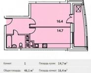 1-комнатная квартира площадью 46.1 кв.м, Хлебозаводская ул., 28К6 | цена 2 904 300 руб. | www.metrprice.ru