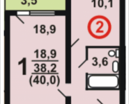 1-комнатная квартира площадью 40 кв.м, Ленина, корп.19 | цена 3 120 000 руб. | www.metrprice.ru