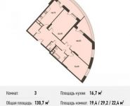 3-комнатная квартира площадью 128.5 кв.м, Некрасова ул., 18 | цена 9 155 625 руб. | www.metrprice.ru