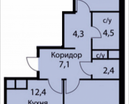 2-комнатная квартира площадью 65.2 кв.м, Триумфальная, 1 | цена 5 271 420 руб. | www.metrprice.ru