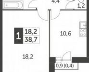 1-комнатная квартира площадью 38.7 кв.м, Красная Сосна ул., 2А | цена 5 870 790 руб. | www.metrprice.ru