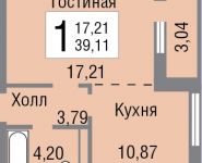 1-комнатная квартира площадью 39 кв.м, Боровское ш., К7 | цена 6 000 000 руб. | www.metrprice.ru