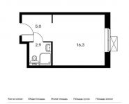 1-комнатная квартира площадью 24.2 кв.м, Внуково п, Летчика Грицевца ул, 3с2 | цена 2 504 700 руб. | www.metrprice.ru