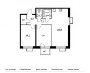 2-комнатная квартира площадью 59.8 кв.м, Саларьево д, Новая 2-я ул, 23с1 | цена 6 793 280 руб. | www.metrprice.ru