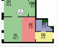 2-комнатная квартира площадью 38.9 кв.м, Бачуринская, корп.2 | цена 4 767 195 руб. | www.metrprice.ru