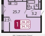 1-комнатная квартира площадью 34.7 кв.м, Ивановская, 7, корп.3Д | цена 3 123 000 руб. | www.metrprice.ru
