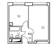 1-комнатная квартира площадью 34.6 кв.м, 1-й Грайвороновский проезд, 1с1 | цена 4 601 800 руб. | www.metrprice.ru