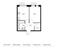 1-комнатная квартира площадью 33.6 кв.м,  | цена 3 642 240 руб. | www.metrprice.ru