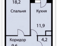 1-комнатная квартира площадью 41.1 кв.м, Акуловская, 2Д | цена 3 246 900 руб. | www.metrprice.ru