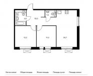 2-комнатная квартира площадью 59.7 кв.м,  | цена 13 151 910 руб. | www.metrprice.ru