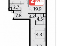 2-комнатная квартира площадью 69.9 кв.м, Ивановская, 7, корп.7А | цена 6 014 895 руб. | www.metrprice.ru