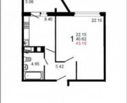 1-комнатная квартира площадью 42 кв.м, Шестая ул. | цена 2 963 989 руб. | www.metrprice.ru