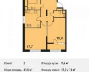 2-комнатная квартира площадью 61.5 кв.м, Ситникова ул., 1 | цена 5 087 280 руб. | www.metrprice.ru