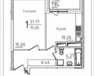 1-комнатная квартира площадью 37.8 кв.м, Михайлова ул., 31 | цена 5 414 995 руб. | www.metrprice.ru