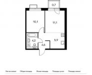 2-комнатная квартира площадью 35.9 кв.м, Саларьево д, Новая 2-я ул, 23с1 | цена 5 395 770 руб. | www.metrprice.ru