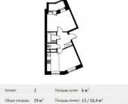 2-комнатная квартира площадью 39 кв.м в ЖК «Лайково»,  | цена 2 601 050 руб. | www.metrprice.ru